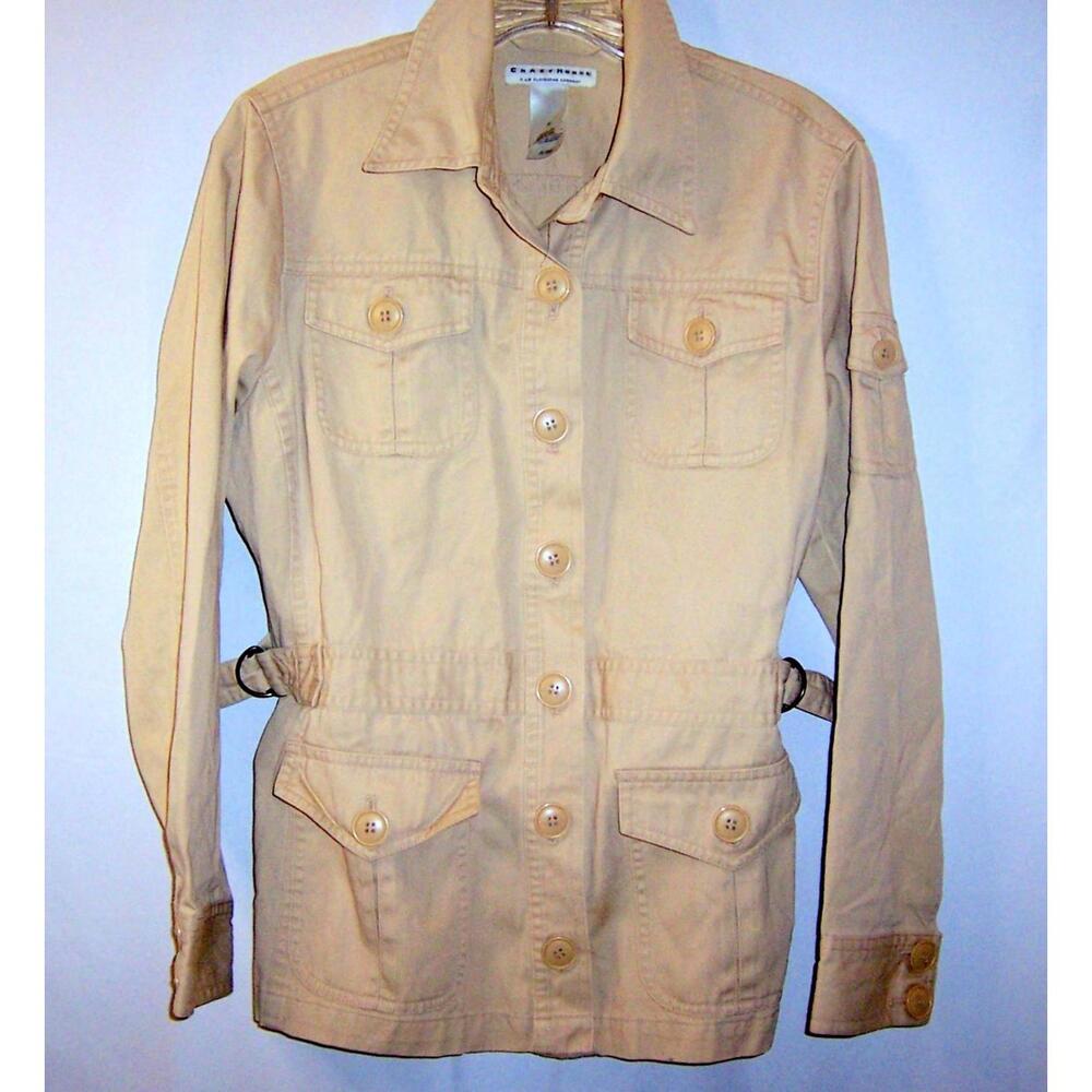 Crazy Horse Liz Claiborne-Women's Tan/Khaki Safari Jacket- M